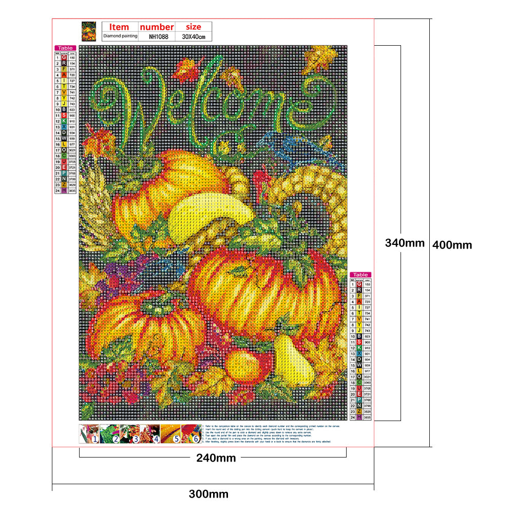 Welcome Pumpkin - Full Round Drill Diamond Painting 30*40CM