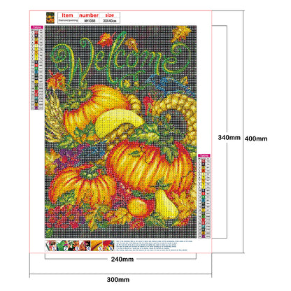 Welcome Pumpkin - Full Round Drill Diamond Painting 30*40CM