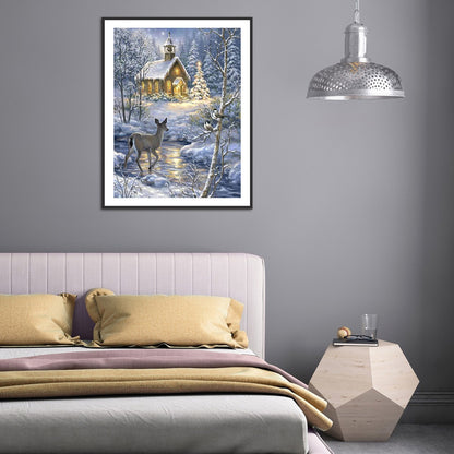 Snow Deer - Full Square Drill Diamond Painting 30*40CM