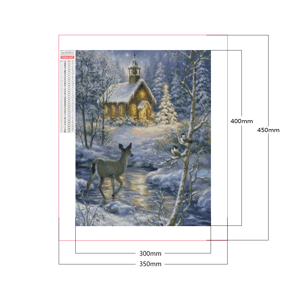 Snow Deer - Full Square Drill Diamond Painting 30*40CM