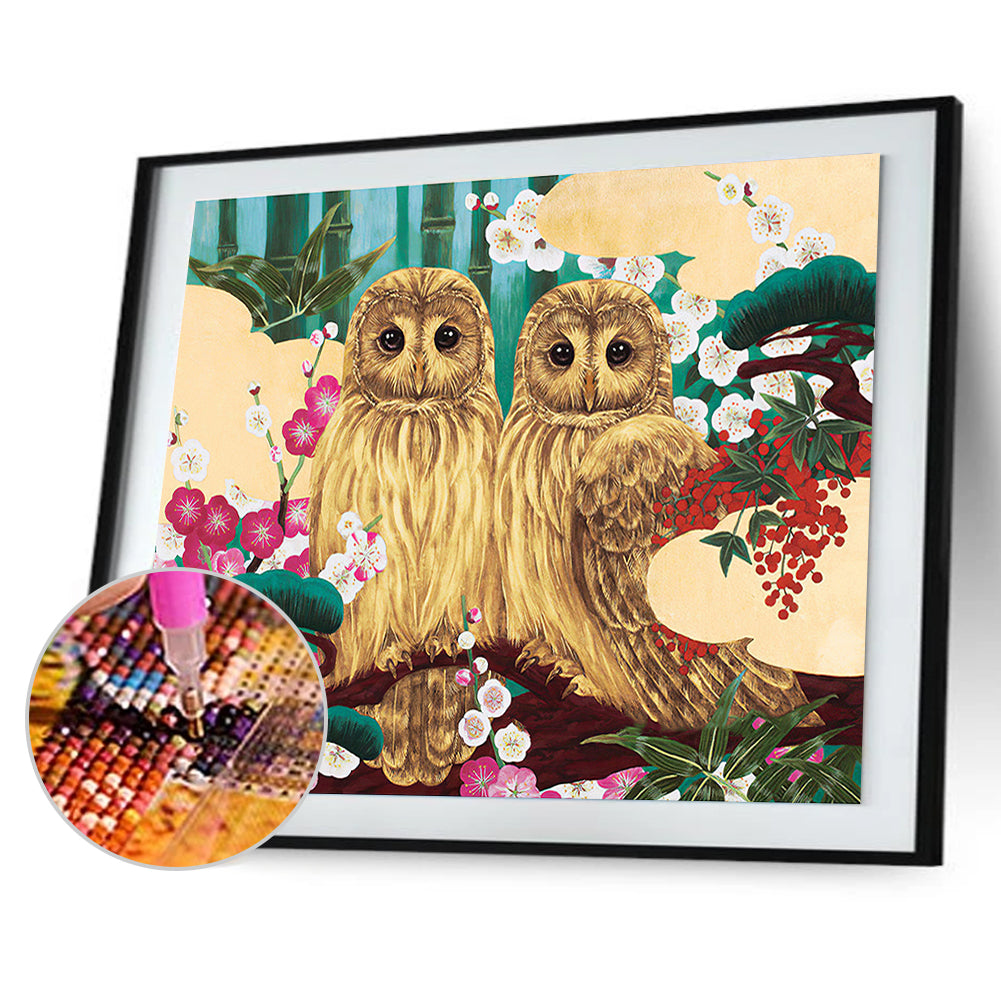 Owl - Full Round Drill Diamond Painting 40*30CM