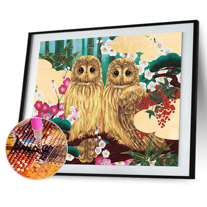 Owl - Full Round Drill Diamond Painting 40*30CM