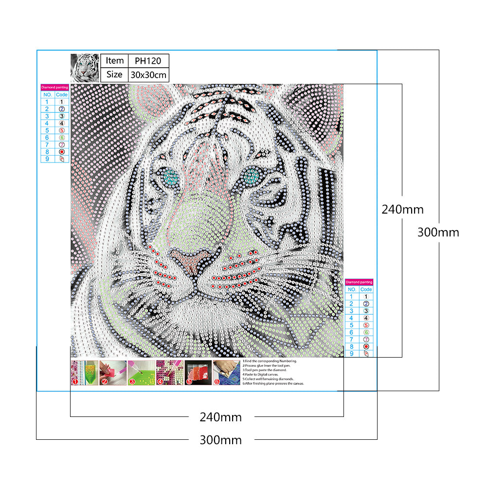 Tiger - Special Shaped Drill Diamond Painting 30*30CM