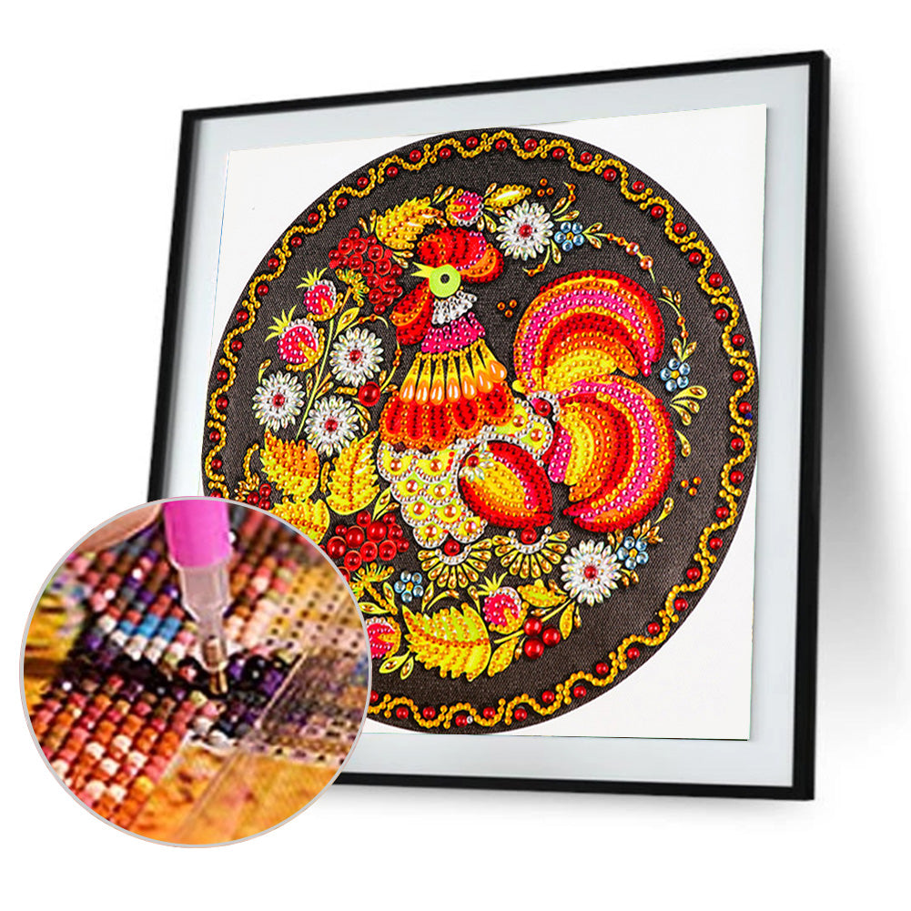 Big Rooster - Special Shaped Drill Diamond Painting 30*30CM