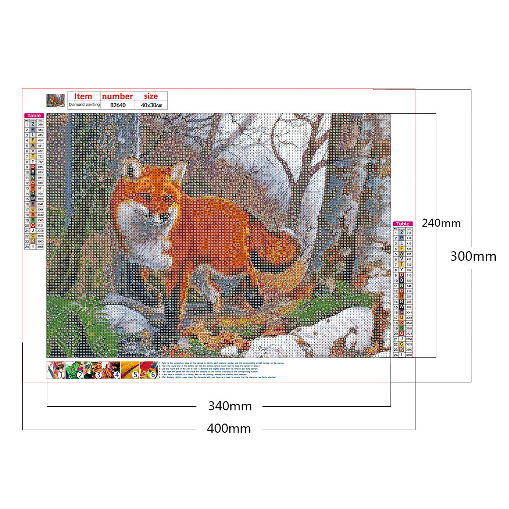 Fox - Full Round Drill Diamond Painting 40*30CM