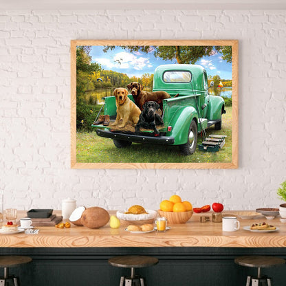 Village Car - Full Round Drill Diamond Painting 40*30CM