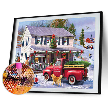 Village Car - Full Round Drill Diamond Painting 40*30CM