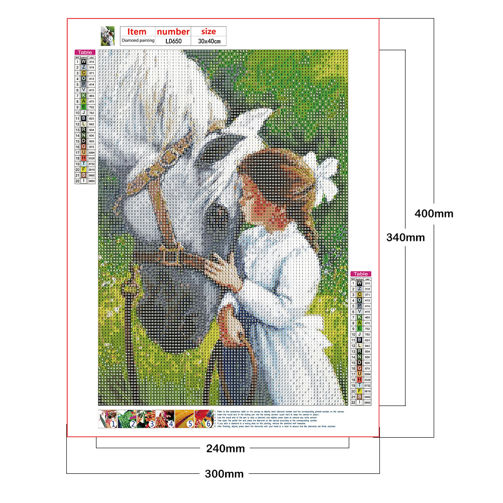 Girl Horse - Full Round Drill Diamond Painting 30*40CM