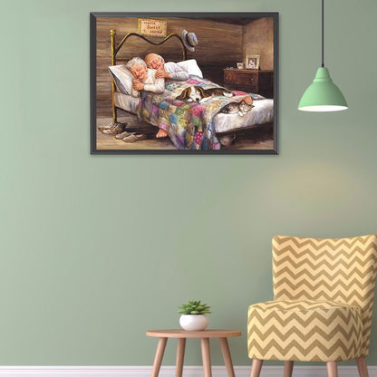 Old Couple - Full Round Drill Diamond Painting 50*40CM