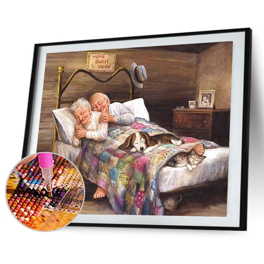Old Couple - Full Round Drill Diamond Painting 50*40CM