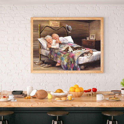 Old Couple - Full Round Drill Diamond Painting 50*40CM