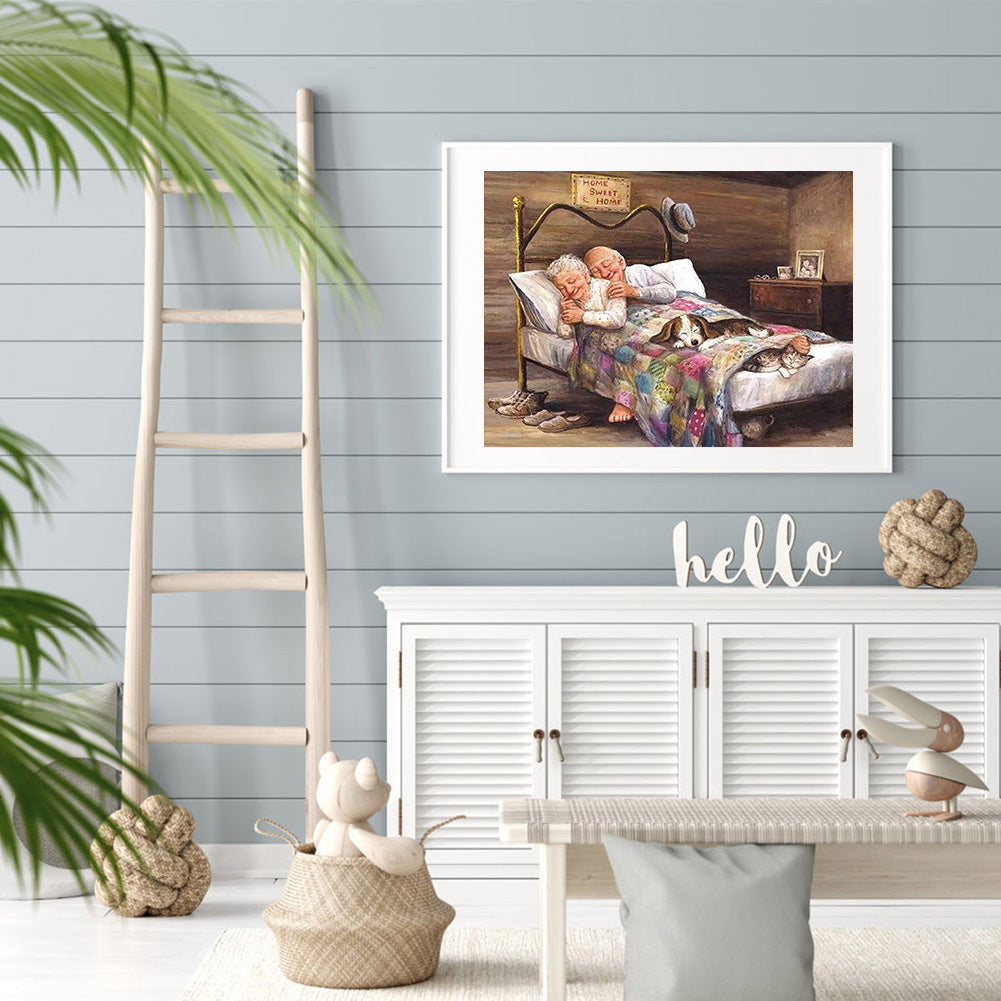 Old Couple - Full Round Drill Diamond Painting 50*40CM