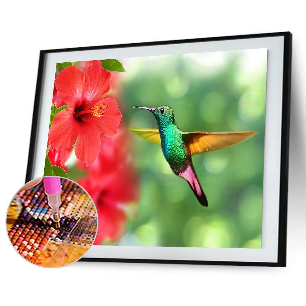 Flower Bird - Full Round Drill Diamond Painting 40*30CM