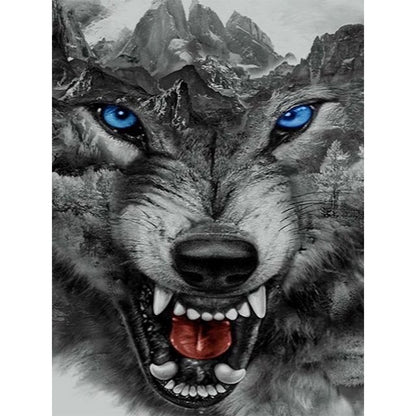 Howling Wolf - Full Round Drill Diamond Painting 30*40CM