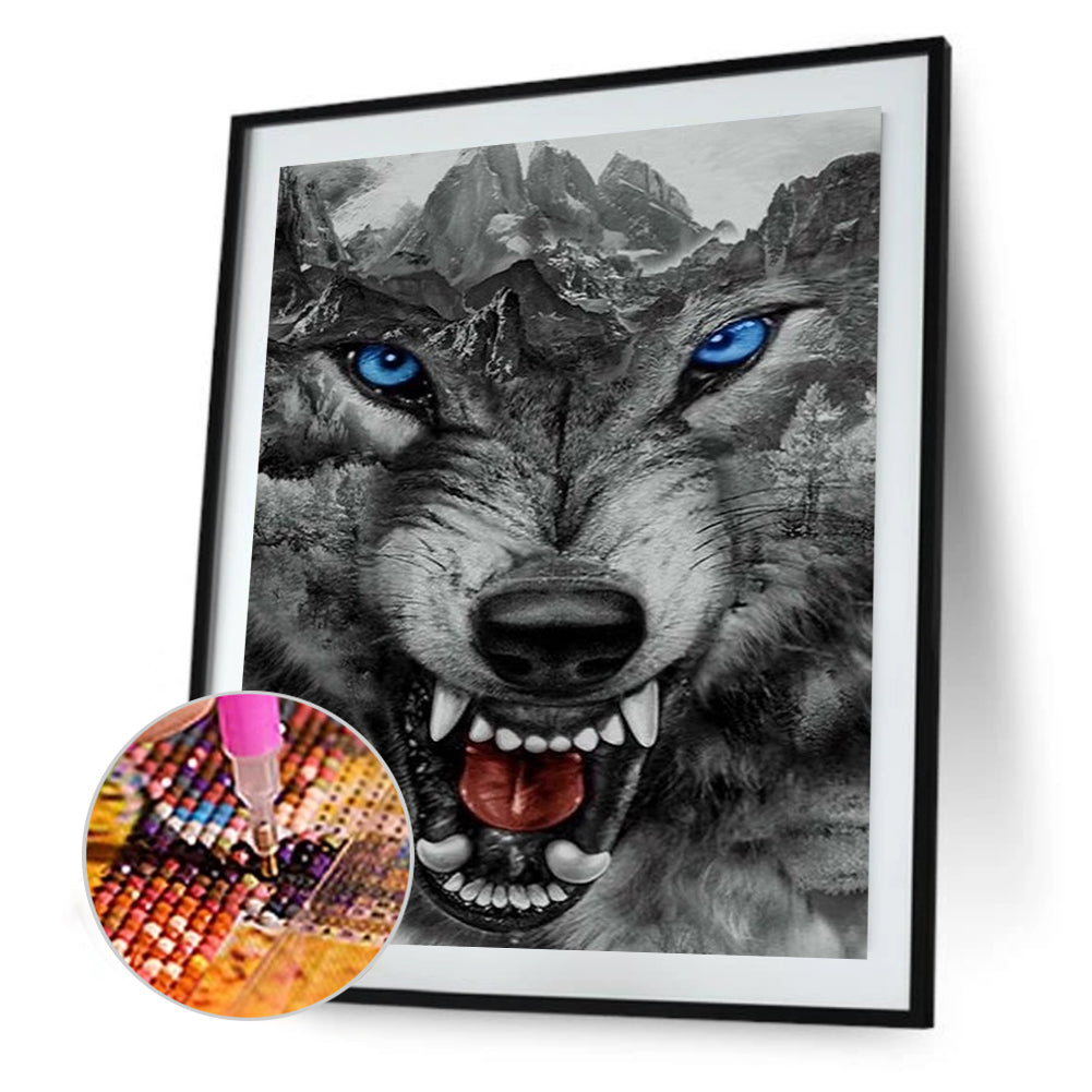 Howling Wolf - Full Round Drill Diamond Painting 30*40CM