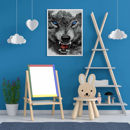 Howling Wolf - Full Round Drill Diamond Painting 30*40CM