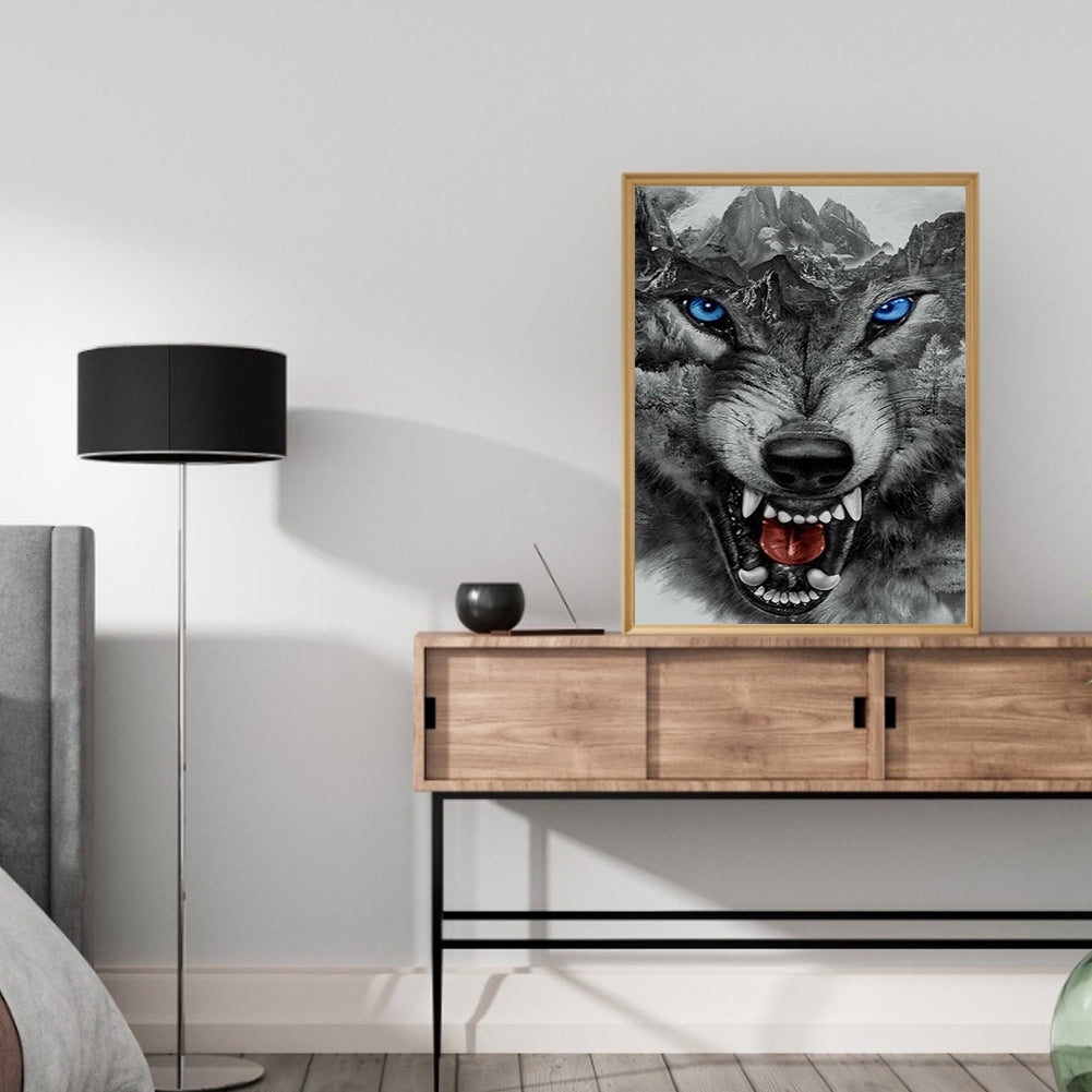 Howling Wolf - Full Round Drill Diamond Painting 30*40CM