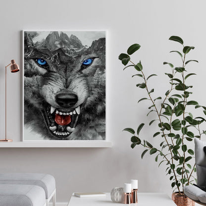 Howling Wolf - Full Round Drill Diamond Painting 30*40CM