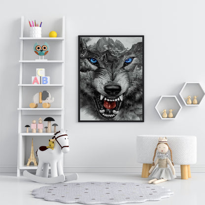 Howling Wolf - Full Round Drill Diamond Painting 30*40CM