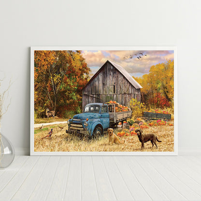 Autumn Truck - Full Round Drill Diamond Painting 50*40CM