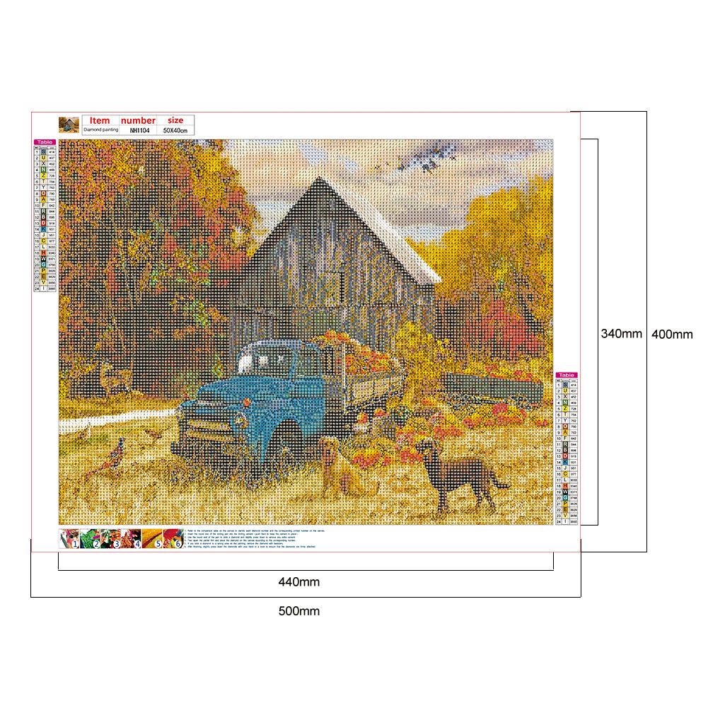 Autumn Truck - Full Round Drill Diamond Painting 50*40CM