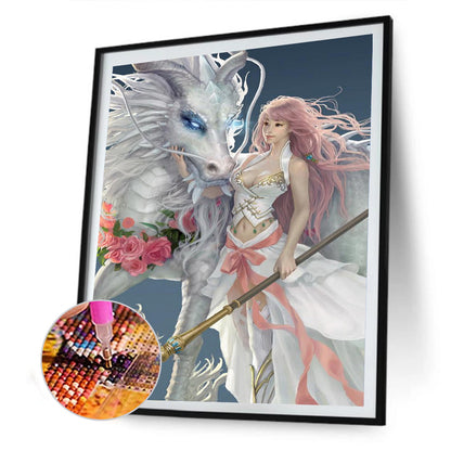 Dragon Girl - Full Round Drill Diamond Painting 30*40CM