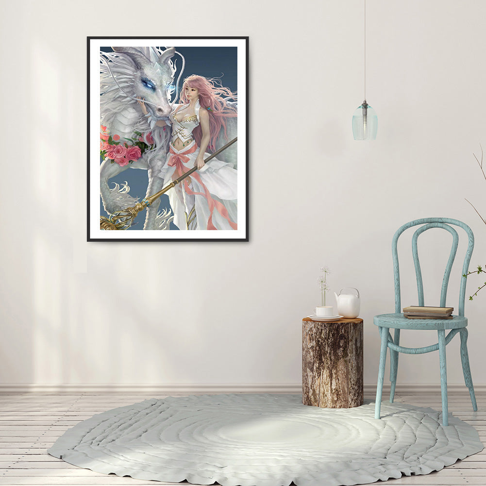 Dragon Girl - Full Round Drill Diamond Painting 30*40CM