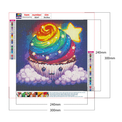 Doughnut Cupcake - Full Round Drill Diamond Painting 30*30CM