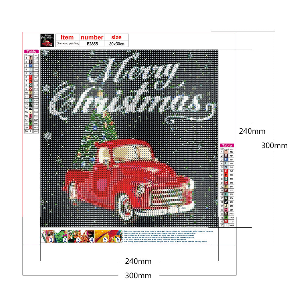 Christmas Car - Full Round Drill Diamond Painting 30*30CM