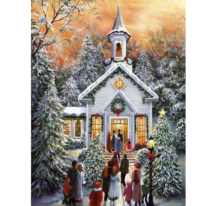 Winter Church - Full Square Drill Diamond Painting 30*40CM