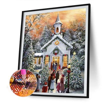 Winter Church - Full Square Drill Diamond Painting 30*40CM