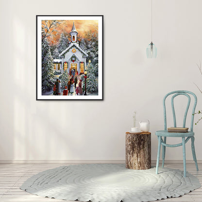 Winter Church - Full Square Drill Diamond Painting 30*40CM