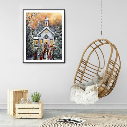 Winter Church - Full Square Drill Diamond Painting 30*40CM