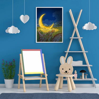 Night Moon - Full Round Drill Diamond Painting 30*40CM