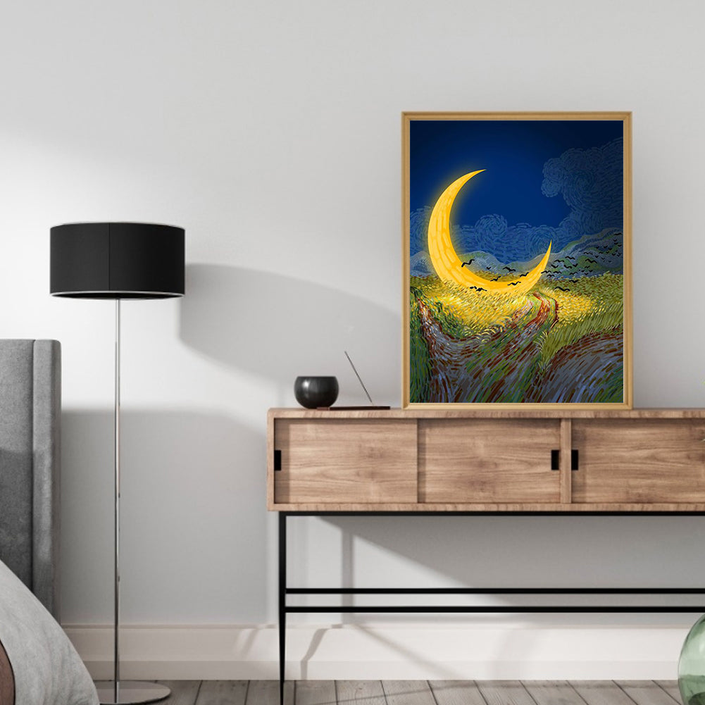 Night Moon - Full Round Drill Diamond Painting 30*40CM