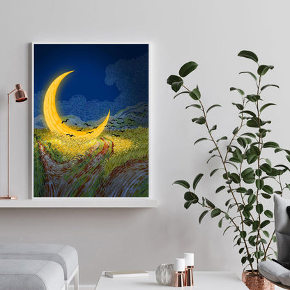 Night Moon - Full Round Drill Diamond Painting 30*40CM