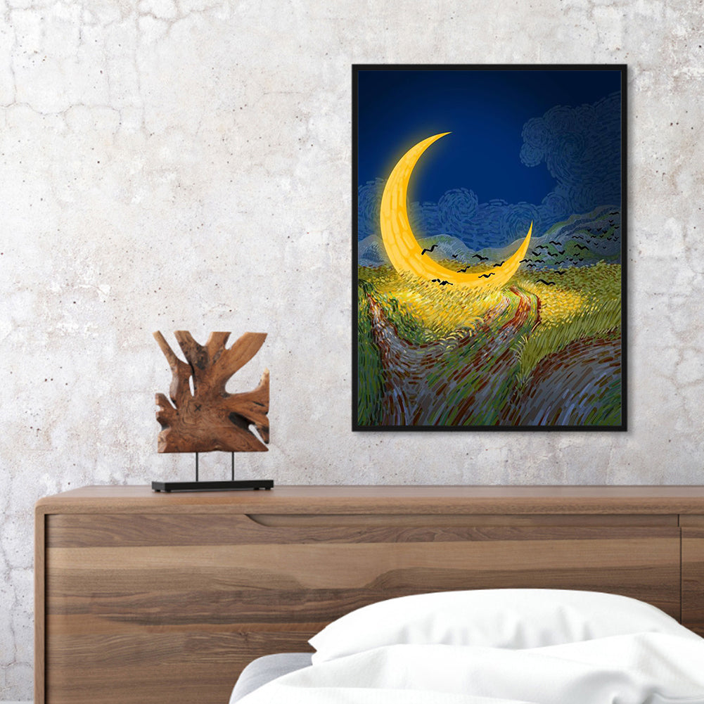 Night Moon - Full Round Drill Diamond Painting 30*40CM