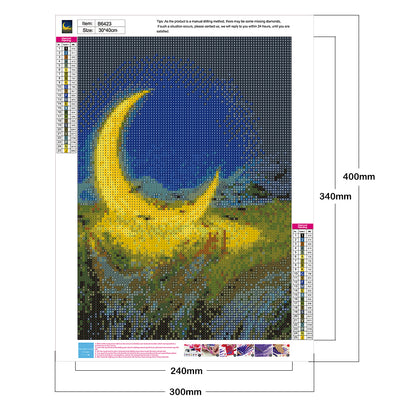 Night Moon - Full Round Drill Diamond Painting 30*40CM