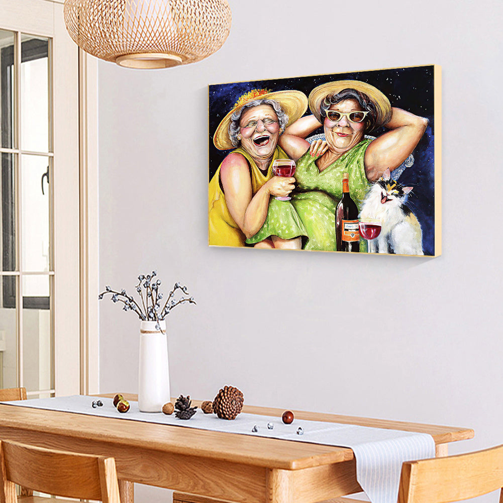 Old Woman - Full Round Drill Diamond Painting 40*30CM