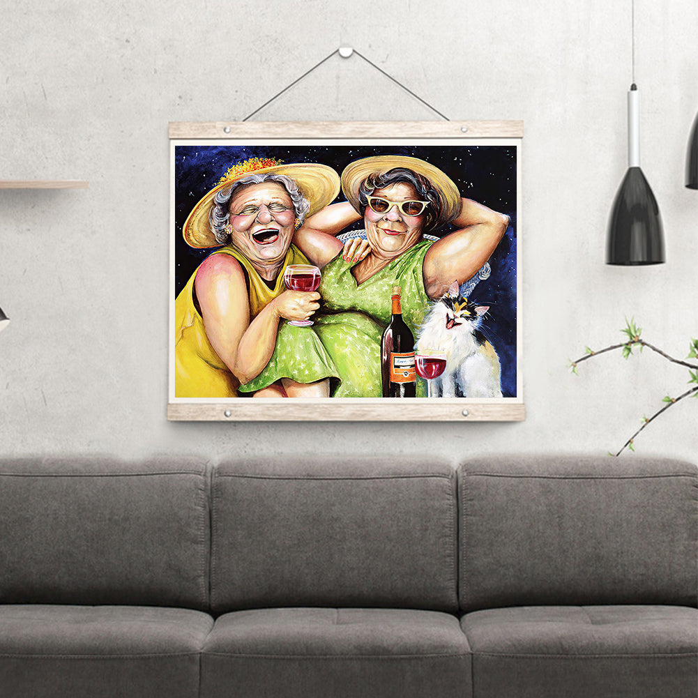 Old Woman - Full Round Drill Diamond Painting 40*30CM