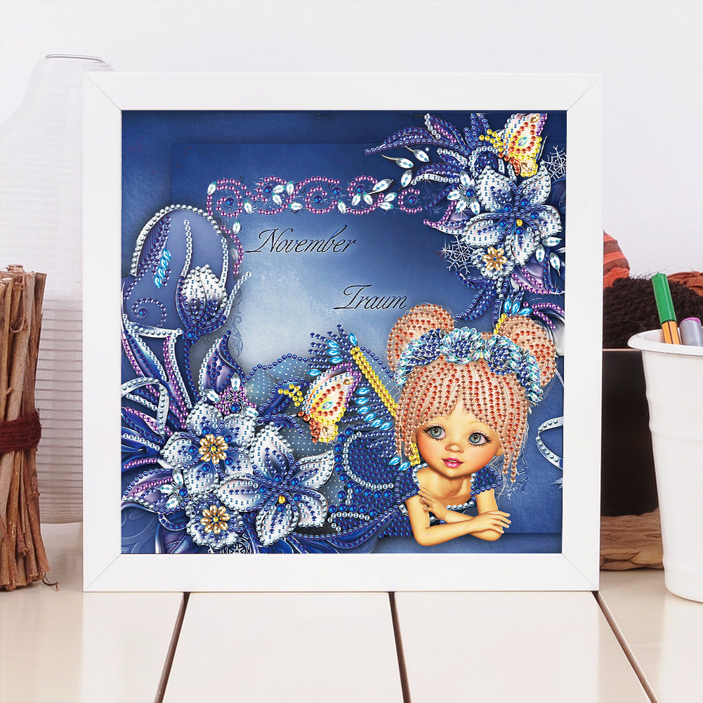 Cartoon Girl - Special Shaped Drill Diamond Painting 30*30CM