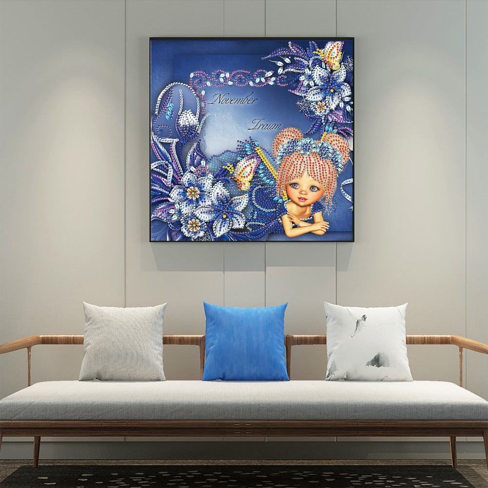 Cartoon Girl - Special Shaped Drill Diamond Painting 30*30CM