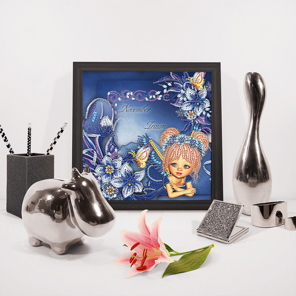 Cartoon Girl - Special Shaped Drill Diamond Painting 30*30CM