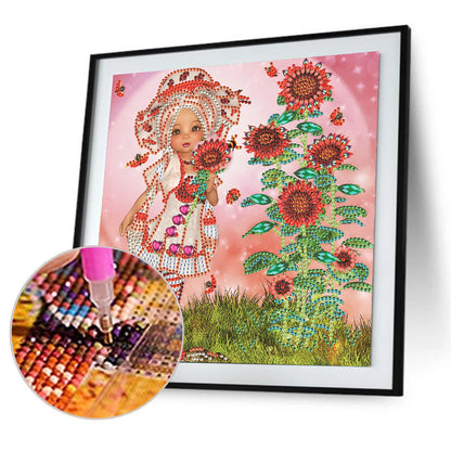 Cartoon Girl - Special Shaped Drill Diamond Painting 30*30CM