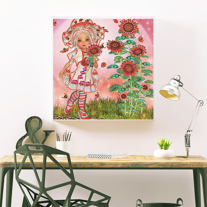Cartoon Girl - Special Shaped Drill Diamond Painting 30*30CM