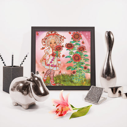 Cartoon Girl - Special Shaped Drill Diamond Painting 30*30CM