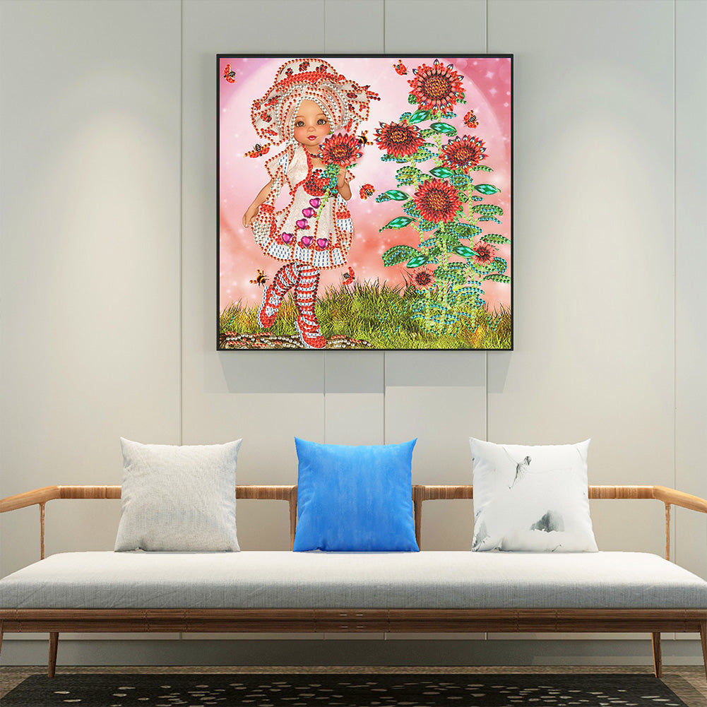 Cartoon Girl - Special Shaped Drill Diamond Painting 30*30CM
