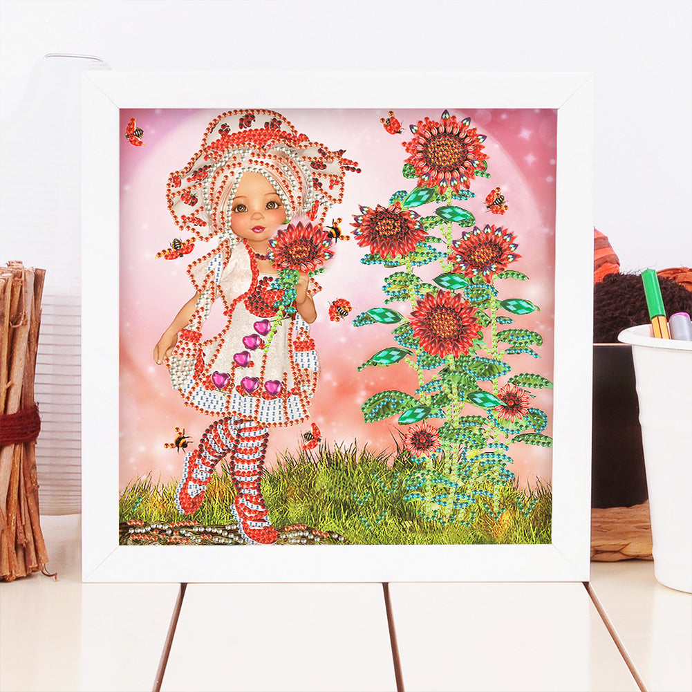 Cartoon Girl - Special Shaped Drill Diamond Painting 30*30CM