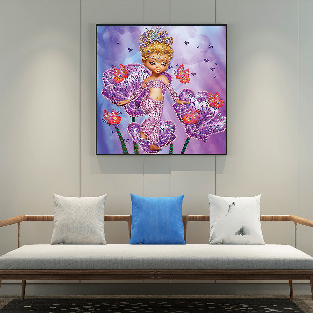 Cartoon Girl - Special Shaped Drill Diamond Painting 30*30CM