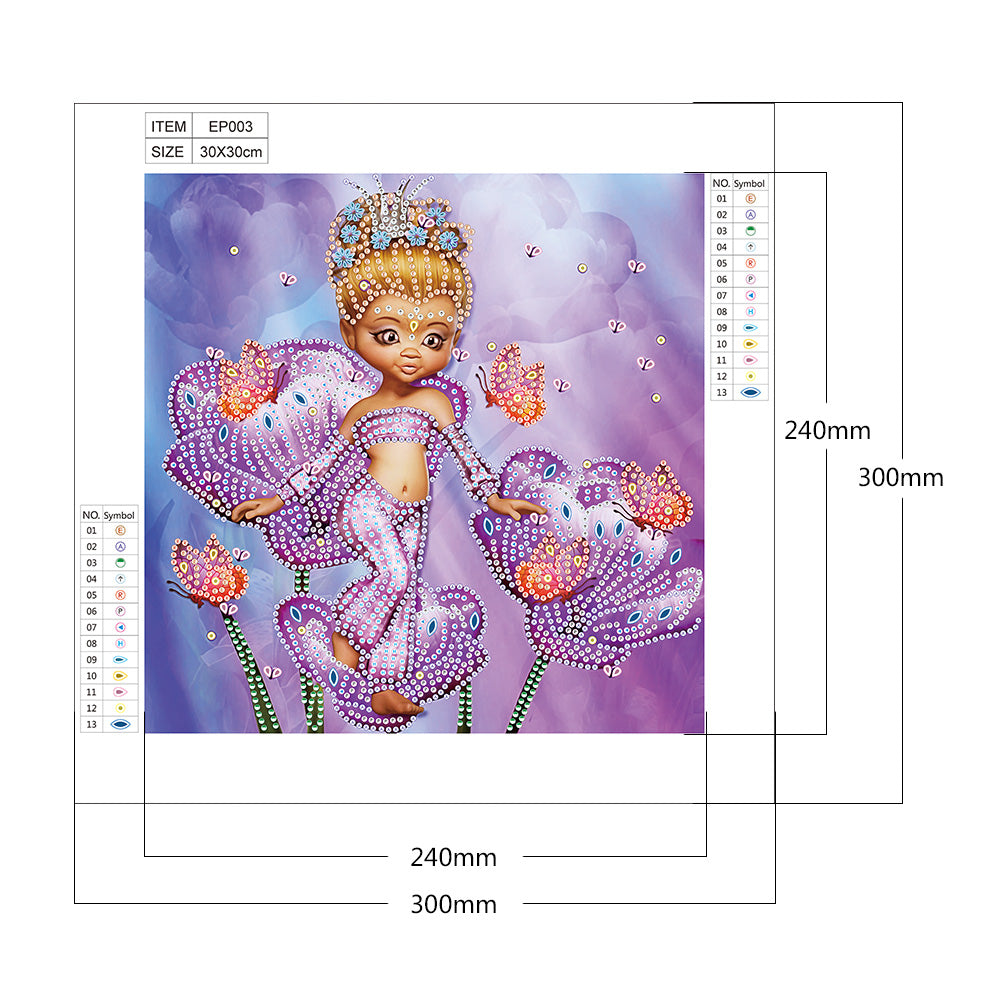 Cartoon Girl - Special Shaped Drill Diamond Painting 30*30CM